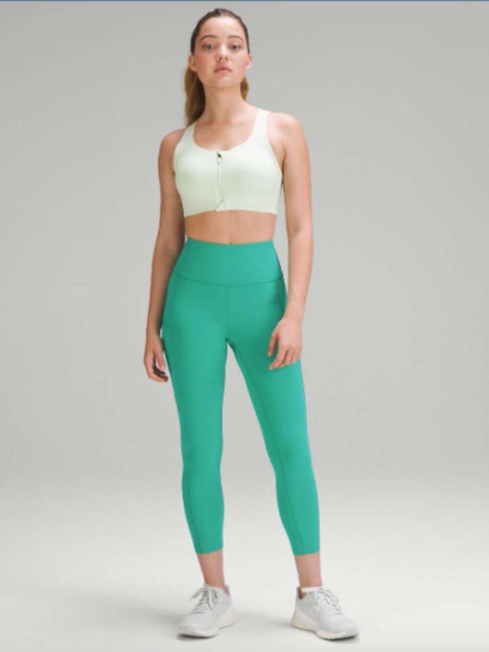 Lululemon Fast and Free High-Rise Crop 23" Kelly Green Size: 2